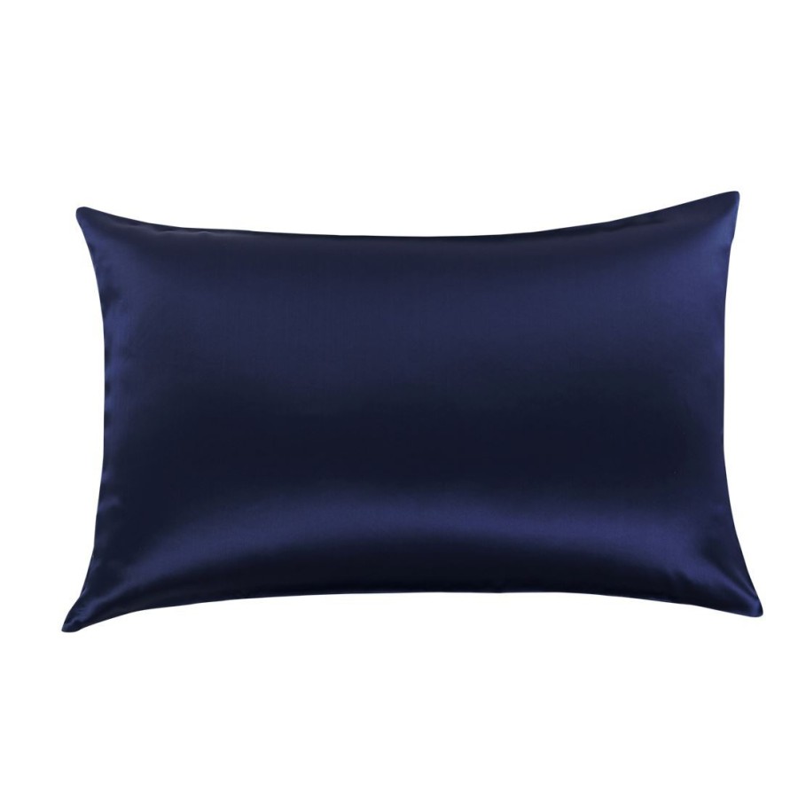 Šilkinis pagalvės užvalkalas tamsiai mėlynas